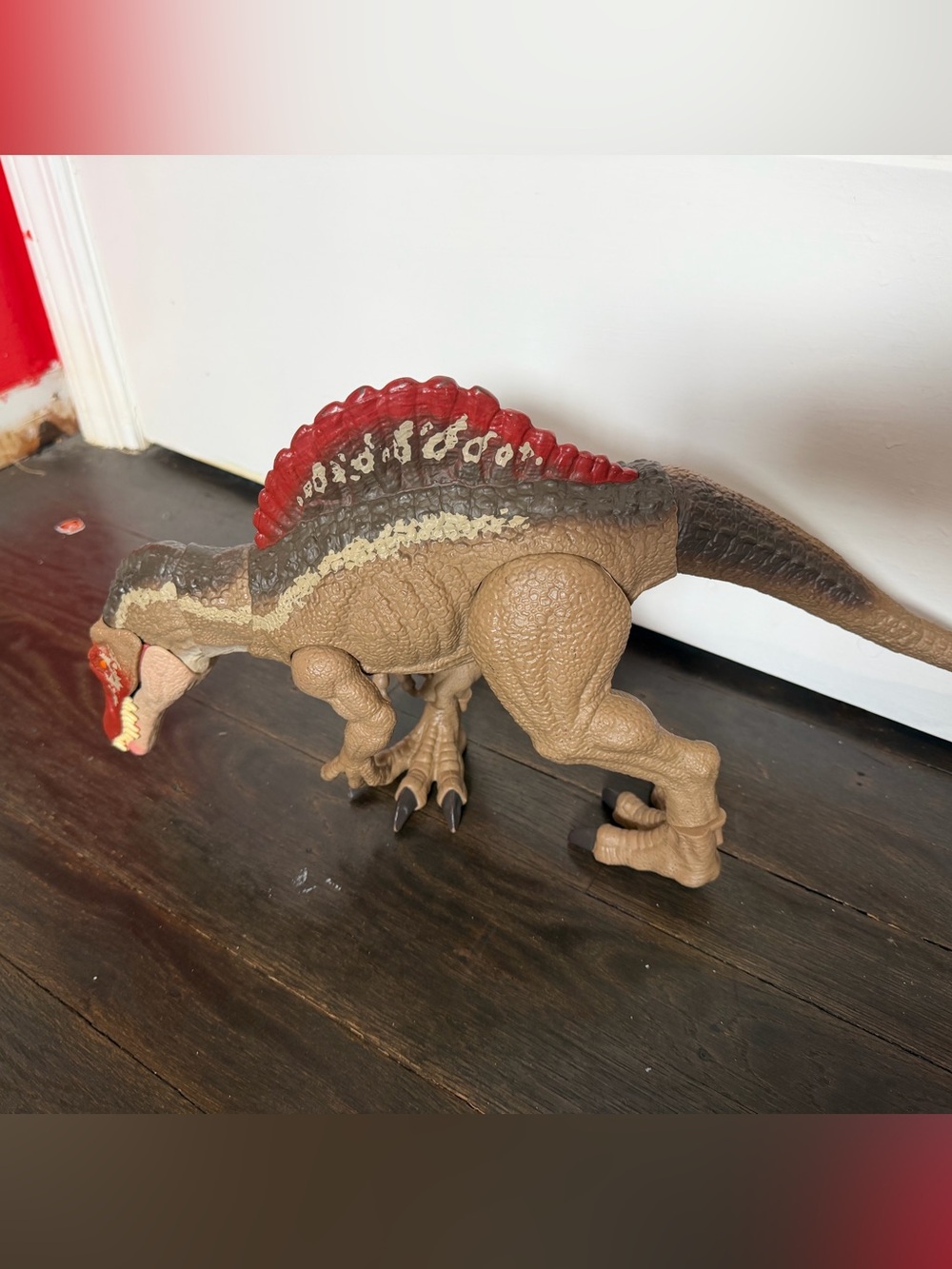 Dino Toy Spinosaurus Figure in Brown and Red